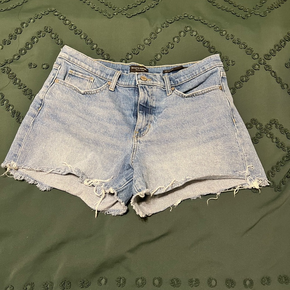 Banana Republic Blue Jean Shorts Distressed Casual